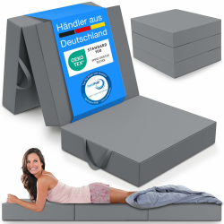 🛏️ ELONEO Klappmatratze 3-teilige Faltmatratze - Grau 75x195x15cm Angebot bei HelloDeals