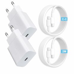 🔋📱 FasChageek Superschnell Ladegerät 25W mit Schnellladekabel USB C - 2er Pack Super Fast Charger Angebot bei HelloDeals