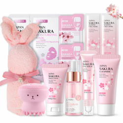 🌸🌿 Shefave Sakura Gesichtspflege Set Damen 🎁 Angebot bei HelloDeals