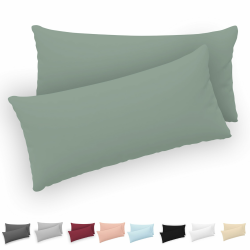 🌿 Twinzen® Kissenbezug 40x80 (2er-Set) - 100% Jersey Baumwolle 150 GSM - Grün Angebot bei HelloDeals