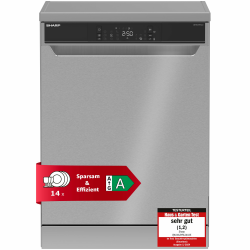 Sharp Geschirrspüler 60 cm freistehend | Spülmaschine | 14 Maßgedecke | 9 Programme | AquaStop | Auto-Door | Inverter Motor | leise 42 dB Angebot bei HelloDeals