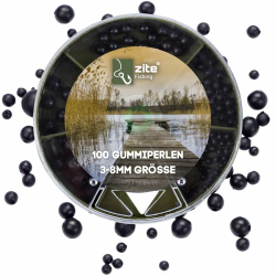 🎣 Zite Fishing Gummiperlen Angeln Sortiment - 100 Stück Stopper-Perlen Schwarz im Set 🎣 Angebot bei HelloDeals