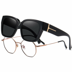 🕶️ KANASTAL Übergröße Überzieh Sonnenbrille Herren und Damen Quadratisch Polarisiert Überbrille Sonnenbrille für Brillenträger UV400 Sonnenschutz Übersonnenbrille Fit Over Sunglasses Schwarz Rahmen/Schwarz Linse Angebot bei HelloDeals