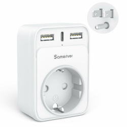 🔌🌍 Reiseadapter USA Adapter Amerika Deutschland Stecker mit 2USB 1USB C (3A), 4-in-1 Steckdosenadapter Angebot bei HelloDeals