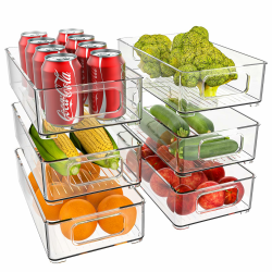 🌟 Diwoker Kühlschrank Organizer 6er Set - Stapelbar & Durchsichtig 🌟 Angebot bei HelloDeals