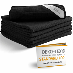 🌟 Spitzenqualität Mikrofasertücher 6er Pack 30x30 cm Schwarz 🧼🧽 Angebot bei HelloDeals