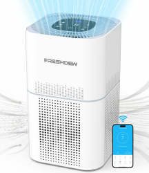 FRESHDEW Luftreiniger Allergiker für Wohnung Raucherzimmer mit Wi-Fi und APP Angebot bei HelloDeals