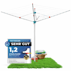 STAHLMANN® Wäschespinne [Made IN Germany] - Wäschespinne draußen [50 M Leinenlänge] Angebot bei HelloDeals