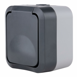 🔌🌧️ REV - AquaStorm Aufputzsteckdose IP55 230V 16A anthrazit Angebot bei HelloDeals