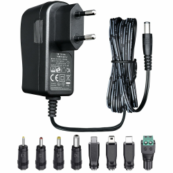 🔌 Netzteiladapter 15 V 1 A 15 W 1,8 m mit 8 austauschbaren Buchsen Angebot bei HelloDeals