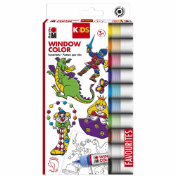 🎨 Marabu 0306000000100 - Kids Window Color Set mit 10 x 25 ml Farbe und Malvorlage A4 🖌️ Angebot bei HelloDeals