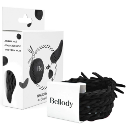 Bellody® Original Haargummis - Stylisch geflochtener Haargummi mit starkem Halt (4er Set - Classic Black) - Damen Haarschmuck in Schwarz ⭐👩‍🦰 Angebot bei HelloDeals