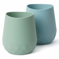 👶🍼 Trinklernbecher aus Silikon für Babys ab 6 Monate - Tiny Cup, Seposeve 2er-Pack 🟢🔵 Angebot bei HelloDeals