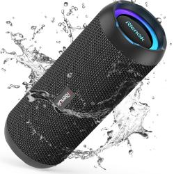RIENOK Bluetooth Lautsprecher mit Licht Bluetooth 5.3 Musikbox Bass Kabellos Box mit IPX7 wasserdicht Stereo Sound Tragbar 🎵🔊 Angebot bei HelloDeals