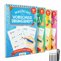 🌟 Magische Vorschule Übungshefte ab 5 Jahre - [4 HEFTE + STIFT] 🚀 Angebot bei HelloDeals