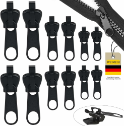 🔧🧵 Reißverschluss Reparatur Set Ersatz, 12 Stück Abnehmbare Reißverschluss Zipper 🧳 Angebot bei HelloDeals