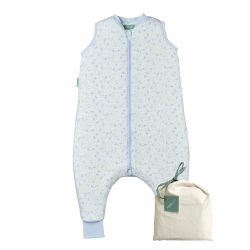 Molis&Co - Baby Schlafsack mit Füßen - Ideal für Frühling und Herbst - Babyschlafsack mit Füßen 1 tog - Leicht gepolstert - 100% Baumwolle (Oeko-TEX 100), Premium Qualität - Blue Lily (90 cm) Angebot bei HelloDeals