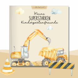 🚜 Lila liebt dich 🧒📚 Kindergarten Freundebuch Bagger 🚜 Freundebuch Kindergarten Junge Angebot bei HelloDeals