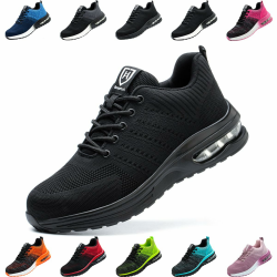 👟🔒 Nasogetch Sicherheitsschuhe Damen Herren Stahlkappenschuhe Arbeitsschuhe Sportlich Atmungsaktiv Angebot bei HelloDeals