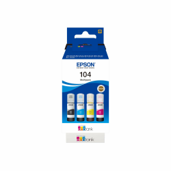 🌟 Epson EcoTank 104 Original Tinte in Flaschen Multipack - 4 Farben 🌈 Angebot bei HelloDeals