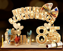 Giftota Original 85. Geburtstag Geldgeschenke Holz mit LED Lichterkette Angebot bei HelloDeals