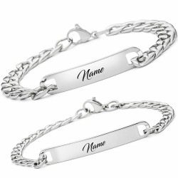 BAVELA Partnerarmbänder mit Gravur in Silber und Schwarz 🖤 | Personalisierte Armbänder | Partnerarmband für Paare Angebot bei HelloDeals