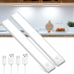 🌟 OUILA Unterbauleuchte Küche LED Schrankbeleuchtung mit Bewegungsmelder USB-C wiederaufladbar LED-Licht Dimmbar kabellos Nachtlicht für Küche Kleiderschrank Schrank 20.5CM 2 Stück 🌟 Angebot bei HelloDeals