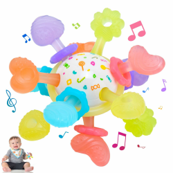 🌈 Greifball Für Babys-Montessori Spielzeug Baby 🦷 BPA Frei Beißspielzeug 🎁 Baby Geschenk für Babys Von 3-18 Monaten Angebot bei HelloDeals