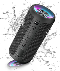 Ortizan Bluetooth Lautsprecher mit Licht, Musikbox Tragbarer Bluetooth Box mit IPX7 wasserdicht, Dualen Bass-Treibern Angebot bei HelloDeals