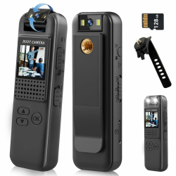 Hersance 128GB Body Cam mit Audio und Video, 1080P Bodycam 📹🔊 Angebot bei HelloDeals