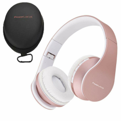 🎧 Bluetooth Kopfhörer: PowerLocus Over Ear Wireless Bluetooth Kopfhörer Faltbar Kabellose On Ear Ohrhörer Headset Aux-Unterstützung mit Mikrofon Freiscprechfunktion für iPhone, Android, PC (Rose Gold) Angebot bei HelloDeals