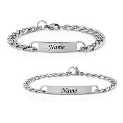 Personalisierte Partnerarmbänder aus Edelstahl mit Gravur 💎🎁✍⛓️📦 Angebot bei HelloDeals