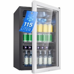 🥂🍾 Bomann® Kühlschrank mit Glastür 115L | abschließbar | LED Beleuchtung | Getränkekühlschrank KSG 7288 🥂🍾 Angebot bei HelloDeals