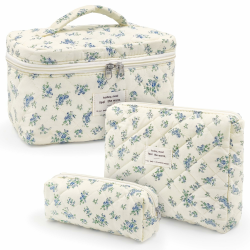 🌸 Beifon 3er Set Kosmetiktasche Kulturtasche Damen mit Blumenmuster Angebot bei HelloDeals