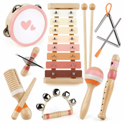 🎶 Musikinstrumente Kinder ab 3 Jahre Xylophon Trommel Schlagzeug Kinderspielzeug 🥁 Angebot bei HelloDeals