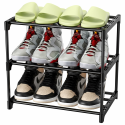 👠👟 Magrimaxio Schuhregal Metall - Schuhaufbewahrung mit 3 Ebenen Angebot bei HelloDeals