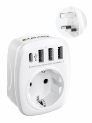 LENCENT Reiseadapter Adapter England Deutschland Stecker, EU auf UK, Typ-G Reisestecker 🌍🔌 Angebot bei HelloDeals