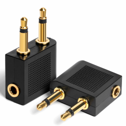Flugzeug Adapter Kopfhörer, 2 Stück Gold überzogen Flugzeug Adapter Angebot bei HelloDeals