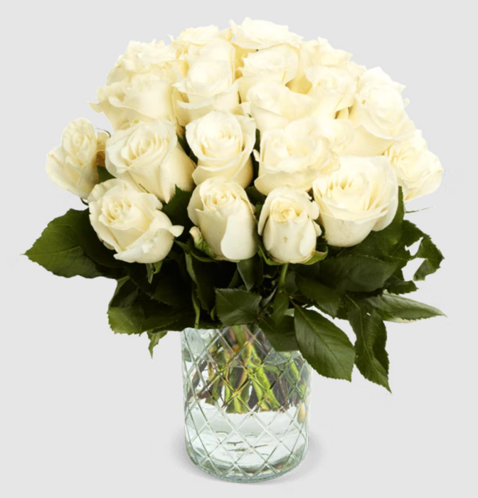 44 weiße Rosen (40cm)