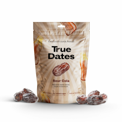 True Dates - Sour Cola | Natürlich aromatisierte Datteln | Saurer Colageschmack | 100 g 🌟🍬 Angebot bei HelloDeals