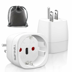 🔌🌍 Reiseadapter USA Adapter Steckdose, 2Stück Adapter Amerika Deutschland Stecker, Typ B Steckdosenadapter Reisestecker Stromadapter für EU zu Amerika Ladegerät DVD Play mit Kanada Mexiko Thailand Angebot bei HelloDeals