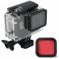Lupholue Wasserdichter 60m Unterwassergehäuse mit Rotfilter für GoPro Angebot bei HelloDeals