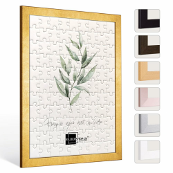 🧩🖼️ Puzzlerahmen London für Puzzle ca. 500-1000 Teile 50x70cm 70x50cm Blattgold mit Acrylglas 50x70cm Gold Angebot bei HelloDeals