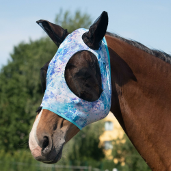 🐴👁️ Harrison Howard Super Comfort Stretchy Fliegenmaske Großer Augenraum mit UV-Schutz Weich auf der Haut mit Atmungsaktivität Mix (L) Große Grüne Wasserfarbe Angebot bei HelloDeals