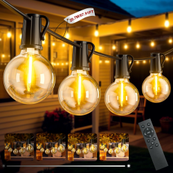 🌟 LED Lichterkette Außen: 20.7M/67.91FT G40 Glühbirnen, Dimmbar, IP44 Wasserdicht Angebot bei HelloDeals