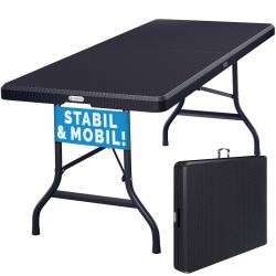 🌿 Casaria® Gartentisch klappbar Polyrattan Campingtisch 180x75cm 🌞 Angebot bei HelloDeals