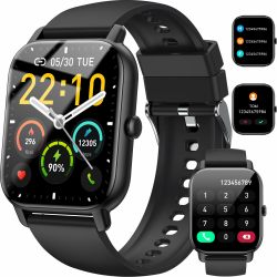 Smartwatch Damen Herren mit Bluetooth-Telefonfunktion, 1,85 Zoll Touchscreen Fitnessuhr Angebot bei HelloDeals