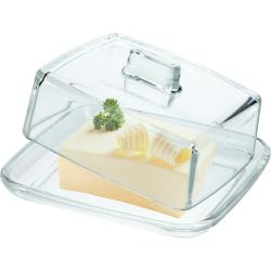 🧈 KADAX Butterdose aus Glas - Rechteckige Butterglocke mit Deckel und Griff Angebot bei HelloDeals