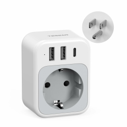 🔌 TESSAN USA Adapter Steckdose 4 in 1 Reiseadapter Thailand mit USB C und USB A Angebot bei HelloDeals
