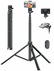 Handy-Stativ & Selfie Stick Stativ 180cm 📸 YUMAZLA Verstärkte Stativ für Smartphone Angebot bei HelloDeals
